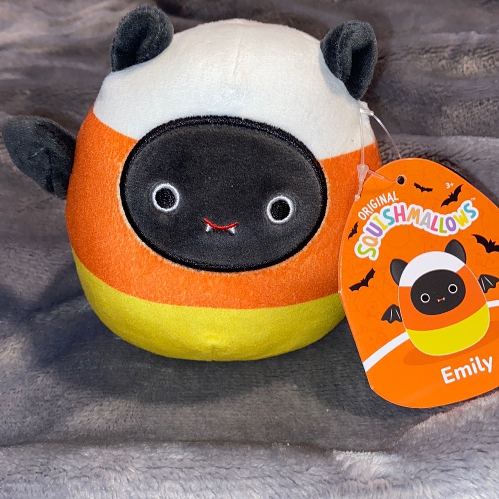 Emily (The Candy Corn Bat) 4.5” Halloween Squishmallow.